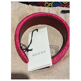 Gucci-GUCCI GG CRYSTAL MOIRE HEADBAND-Pink
