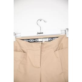 Céline-Pantalones rectos en algodón-Beige