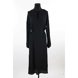 Longchamp-Robe en soie-Noir