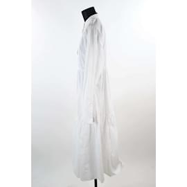 Longchamp-vestido de algodão-Branco