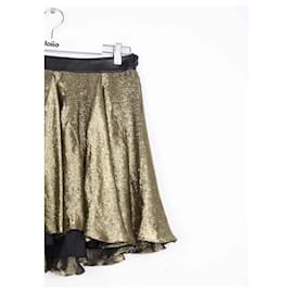 Saint Laurent-Gold mini skirt-Golden