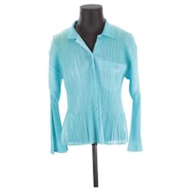 Pleats Please-Wrap blouse-Blue