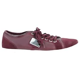 Dolce & Gabbana-Leather sneakers-Dark red