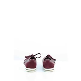 Dolce & Gabbana-Leather sneakers-Dark red