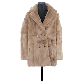 Maje-Fur coat-Brown