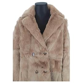 Maje-Fur coat-Brown