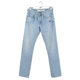 Off White-Gerade Jeans aus Baumwolle-Blau