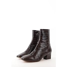 Rouje-Leather boots-Dark red