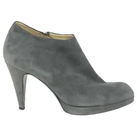 Saint Laurent-Leather boots-Grey