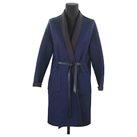 Loro Piana-Long cashmere coat-Navy blue