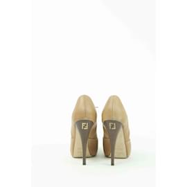 Fendi-Leather Heels-Brown