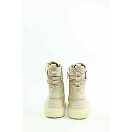 Tod's-Leather snow boots-Beige