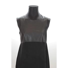 Vince-Leather Over Dress-Black