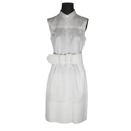 Céline-vestido de algodón-Blanco