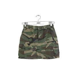 Saint Laurent-Cotton mini skirt-Khaki