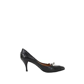 Hermès-Tacones de cuero-Negro