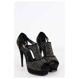 Yves Saint Laurent-Talons en daim-Noir