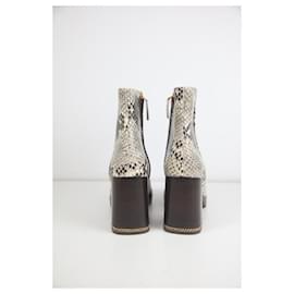 Tory Burch-Boots en cuir-Gris