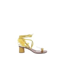 Dior-Leather sandals-Yellow