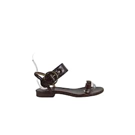 Chloé-Sapatos de sandália de couro-Marrom