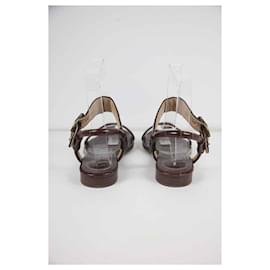 Chloé-Sapatos de sandália de couro-Marrom