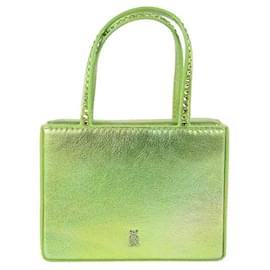 Amina Muaddi-mini bolsa de couro-Verde