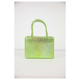 Amina Muaddi-mini leather bag-Green