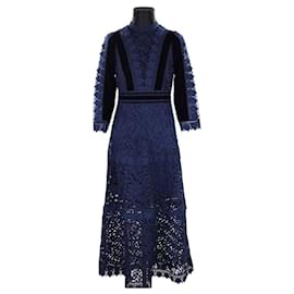 Roseanna-Kleid mit Spitze-Marineblau