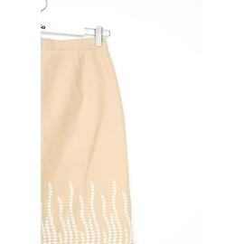 Balmain-Linen skirt-Beige