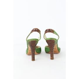 Prada-Leather Heels-Green