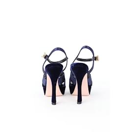 Roger Vivier-velvet heels-Navy blue