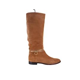 Sergio Rossi-Suede boots-Brown