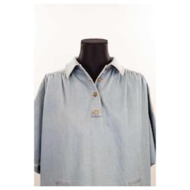 Manoush-Robe en coton-Bleu