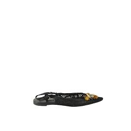 Dolce & Gabbana Ballerinas aus schwarzer Spitze Schwarz