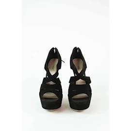 Miu Miu-Sandals in their suede pouch-Black