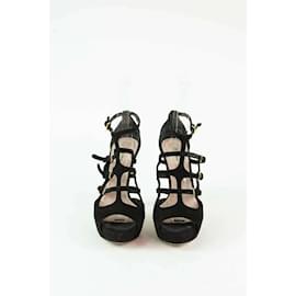 Miu Miu-Sandals in their suede pouch-Black