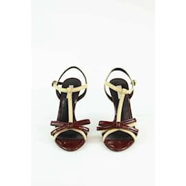 Prada-Sandals in their patent leather bags-Dark red