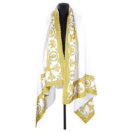 Versace I love baroque cotton bath towel White
