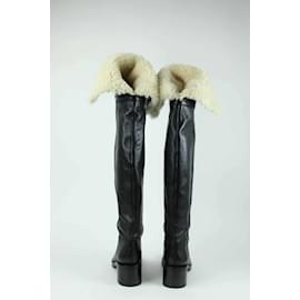 Céline-Leather boots-Black