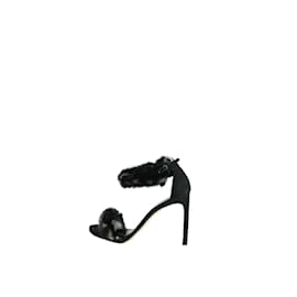 Stuart Weitzman-leather heeled sandals-Black