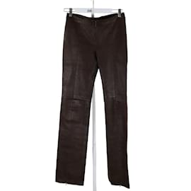 Plein Sud-Leather pants-Brown