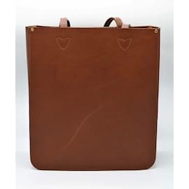 Autre Marque-Leather Handbag-Brown