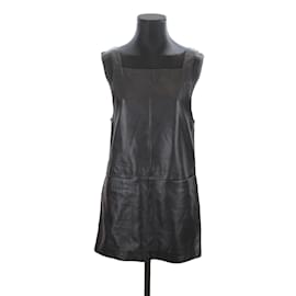 Maje-Leather Over Dress-Black