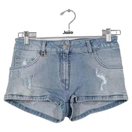 Balmain-Mini shorts de algodão-Azul