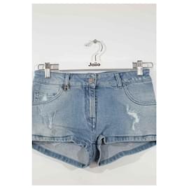 Balmain-Cotton mini shorts-Blue