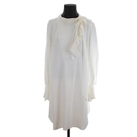 Chloé-Vestido de seda-Branco
