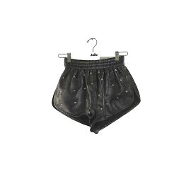 Isabel Marant Shorts curtos de couro Preto