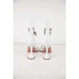 Amina Muaddi-Amina Muaddi X AWGE leather sandals-White