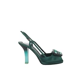 Prada-velvet heels-Green