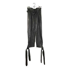Attico Weite Lederhose Schwarz